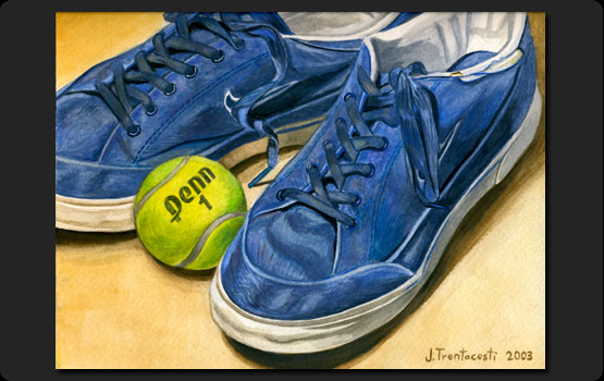 Old Blue Tennis Shoes