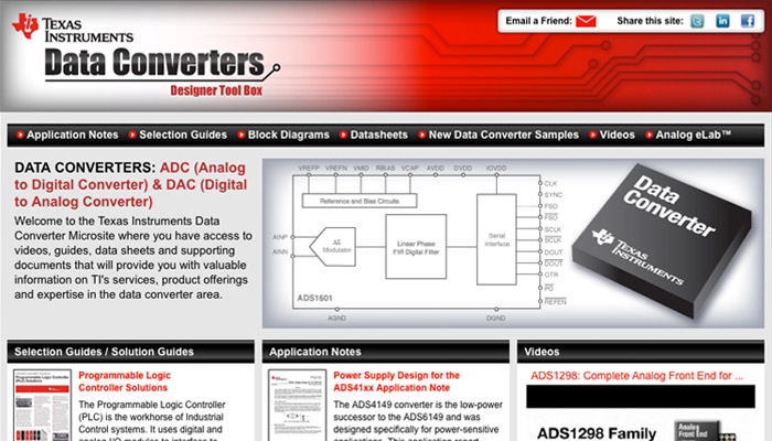 Texas Instruments Data Converters website